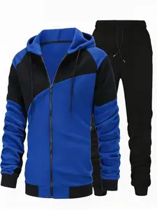 Men's 2-Piece Full Zip Tracksuit - Comfortable Casual Sportswear Set with Hoodie and Jogger Pants