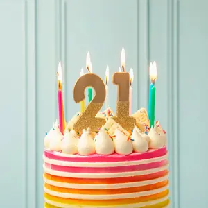 {Talking Tables} Gold Glitter Number Candles