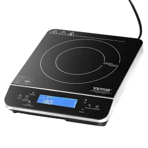 VEVOR Portable Induction Cooktop, TikTokShopBlackFriday, 1500W Electric Induction Burner with 9 Temperature Settings, Countertop Induction Hot Plate with 4H Timer, 24H Reservation, Child Lock, Easy to Clean, for Cooking