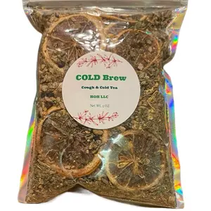 HOH LLC Cold Brew Herbal Cough & Cold Tea - 2oz  - Natural Remedy with Mullein Leaves Elderberries Eucalyptus Ginger & Lemon for Cough Relief