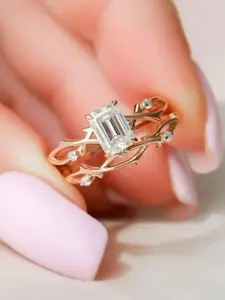 Vintage Metal Handmade Braided Design Ring Set, Elegant Engagement Ring Set for Women & Men, Fashion Jewelry for Party, Daily Decor, Trendy Jewelry for Birthday Gift