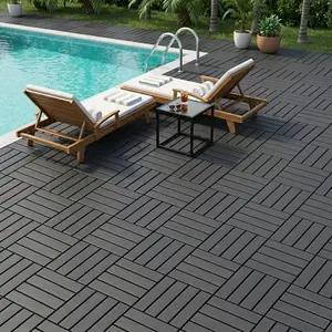 9/27/36/54 Pack Plastic Interlocking Deck Tiles, Waterproof Outdoor Flooring All Weather Use, Patio Floor Decking Tiles for Porch Poolside Balcony Backyard