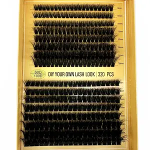 D-Curl Mixed Size Eyelash Set False Eyelashes, Synthetic Eyelash Extensions, Natural-Look DIY Eyelash Clusters for Eyelash Extensions, Soft And Lightweight Self-Grafting Eyelash Clusters, Summer Makeup, Cosmetic, Volume Lash Clusters