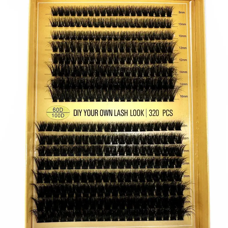 D-Curl Mixed Size Eyelash Set, Synthetic Eyelash Extensions, Beauty Eyelash Clusters, Natural-Look DIY Eyelash Clusters, Soft Lightweight Self-Grafting Eyelash Clusters, Summer Makeup