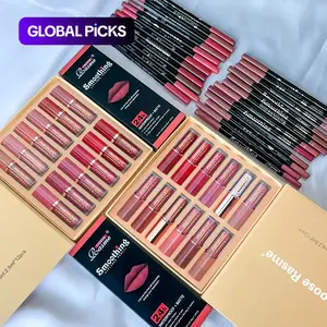 Matte Lip Gloss & Lip Liner Set, 24pcs Long-Lasting Lipsticks & 24pcs Lip Liners, Suitable for All-Occasion Lip Makeup #GLOBAL PICKS