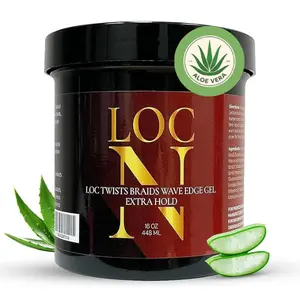 LocN Gel | Aloe Vera Scent & Aroma | Twist Braid Edge Gel Extra Hold 16oz 448ml | Haircare Gel with Vitamin E for All Hair Types