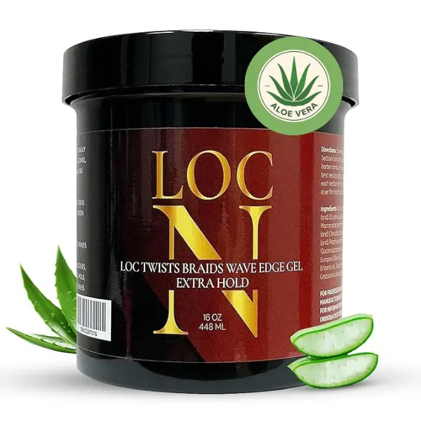 LOC N Extra Hold Twist & Braid Gel, Enhances Curls with Nourishing Aloe Vera, For Locs, Wraps & Youthful Styles, Fresh Scent, 16 oz, Curly Hair, Fragrance, Natural Curls, Haircare, Lightweight