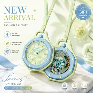 Swatch Style Mechanical Watch for Men & Women, Ceramic Bezel Pendant Watch, Luxury Gift, 8 Colors Available