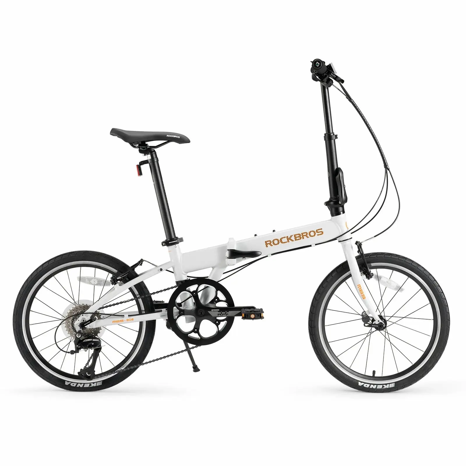 ROCKBROS MBS 20 In Foldable Aluminum Bike - Lightweight Alloy Frame, 8-Speed Mechanical, Disc Brakes, Double-Wall Rims, for Urban Commute & Outdoor Leisure Cycling