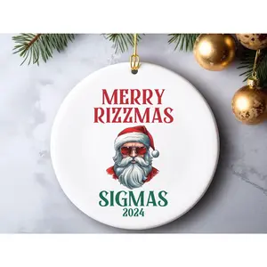 Skibidi Rizzmas Teenage Meme Christmas Ornament,Gen Alpha Funny, Rizzmas Christmas Funny Ornament Gift For Teenager, Gift For Him