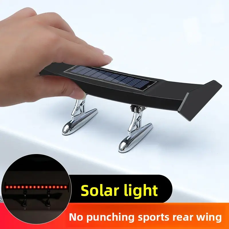Solar-Powered LED Roof Light – Flowing Glow Tail Wing Light for Cars – No Wiring, Easy Install Safety Warning Light for Night Driving – Universal Fit for SUV Sedan Truck – Anti-Collision Car Accessory
