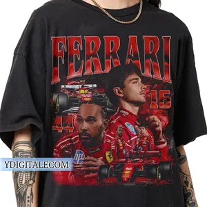 Vintage 90s Graphic Style Lewis Hamilton T-shirt, Charles Leclerc Ferrari T-shirt Gifts For Man and Women Unisex T-shirt