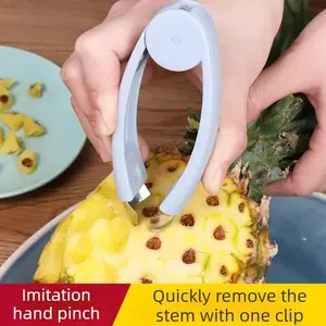 Pineapple Multi-functional Stainless Steel Core Remover Seed and Peel Tool Hole Puncher Stem Cutter for Easy Food Prep