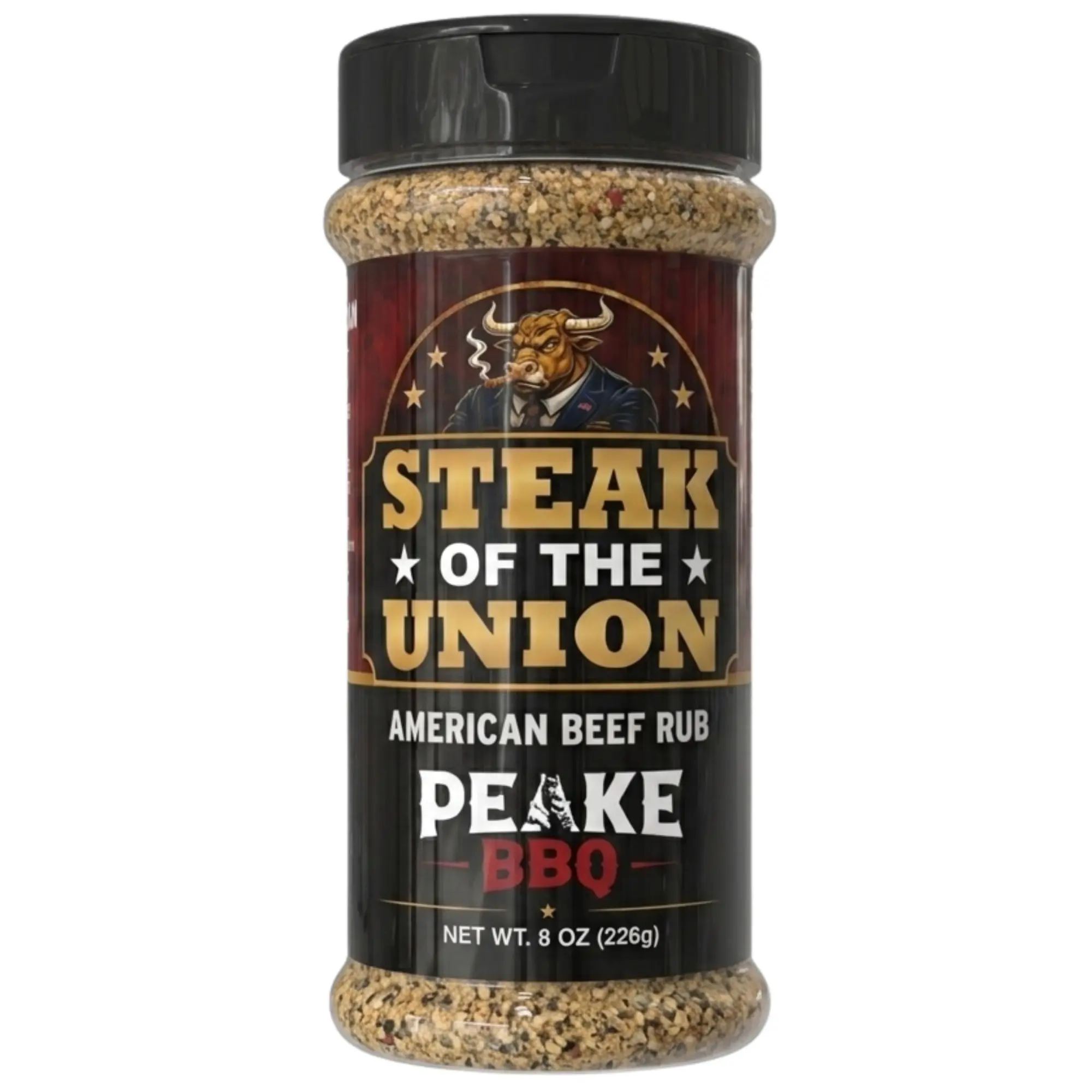 Peake BBQ Steak of the Union - American Beef Seasoning - for Steaks, Burgers, Ribs, Venison, Elk and More (4.8oz)