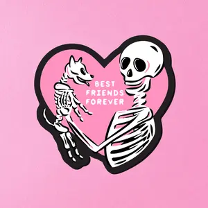 Best Friends Forever Skeletons Sticker