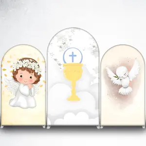 15-day Delivery White Dove with Olive Branch Arch Backdrop Cover for Baptism and Memorial Events