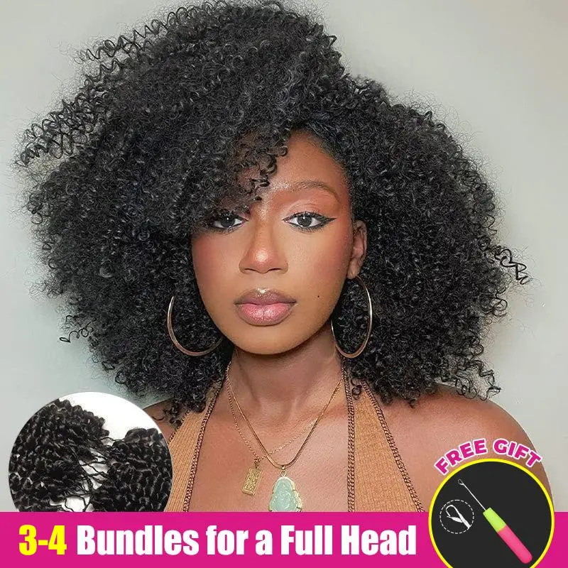 ISEE HAIR Crochet Hair Afro Curly Human Hair Extensions Miracle Knots Pre-Separated 50g/Pack (32-38 Strands Per Pack）– Knotless Boho Braids, 4-5 Packs for Full Head, Protective Hairstyles For Black Women Vacation Hair #Summervibes#ISEECrochetNewArrivals