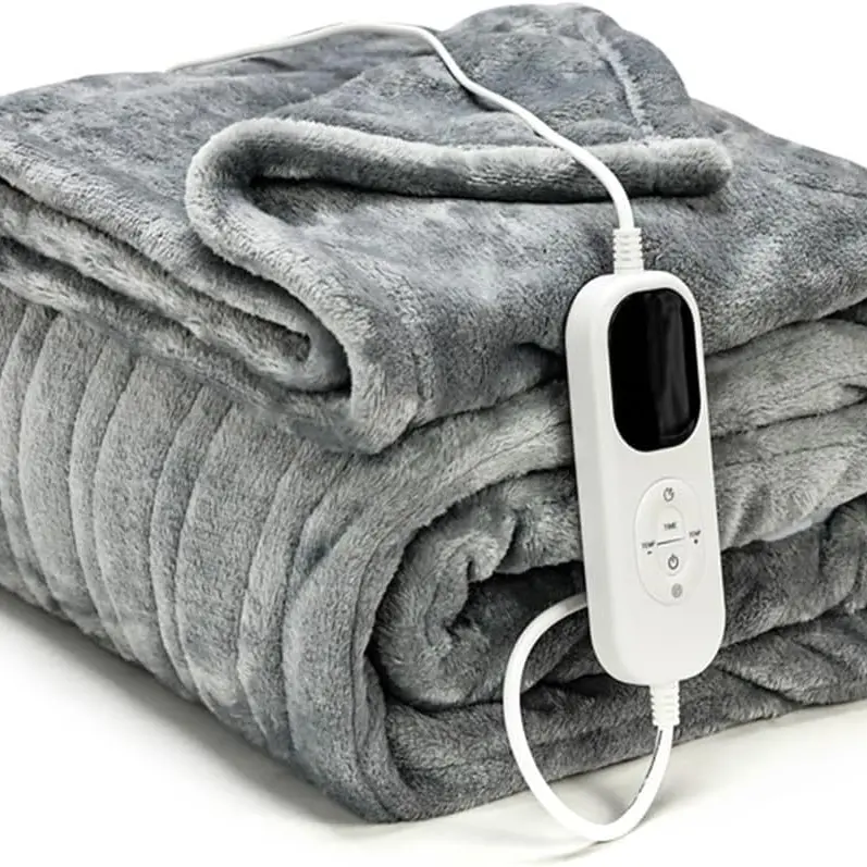 Multifunctional Heated Blanket - 150x180cm Rectangular Unisex Use Double-Sided Flannel, 6 Heating Levels, 30-120 Min Timer, Fast Heating, Machine Washable, Polyester Lined Home Supply Gift Option