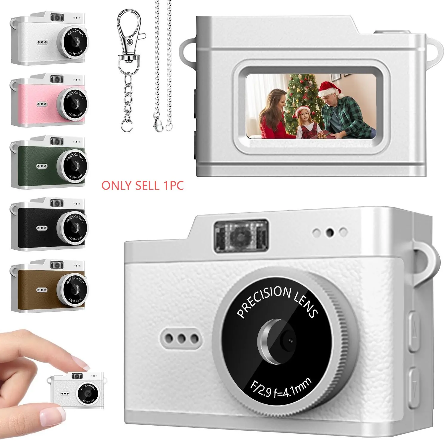 Mini Keychain Digital Camera, Pocket-Size Mini Compact Camera, Portable Vlogging Camera, Rechargeable Vlog Camera, 2MP 1080P Small Camera with 32GB Card, Video Recorder with Long Battery Life for Travel, Party and Vlog