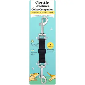 Collar Companion - Adjustable Backup Clip for Dog Harness, Prong, Pinch Collars, Gentle Lead - Double Ended Backup Clasp - Harness to Collar Safety Clip