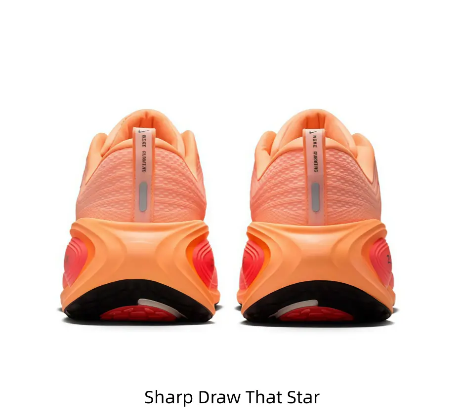 Peach Orange Color Block Thick Stack Running Shoes Breathable Wave Mesh Upper High Rebound Cushion Athletic Sneakers Unisex