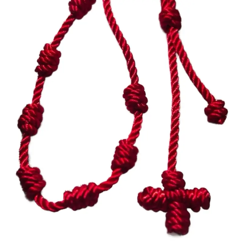 Cross Nylon Thread Bracelets for Men and Women Red Adjustable Knot Design Trendy Accessory