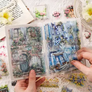 PET Vintage Sticker Book Garden Scenery Handbook Decorative Stickers Scrapbooking Ephemera For Junk Journal Water Bottle Laptop Phone Decoration Sticker Packs Sheets