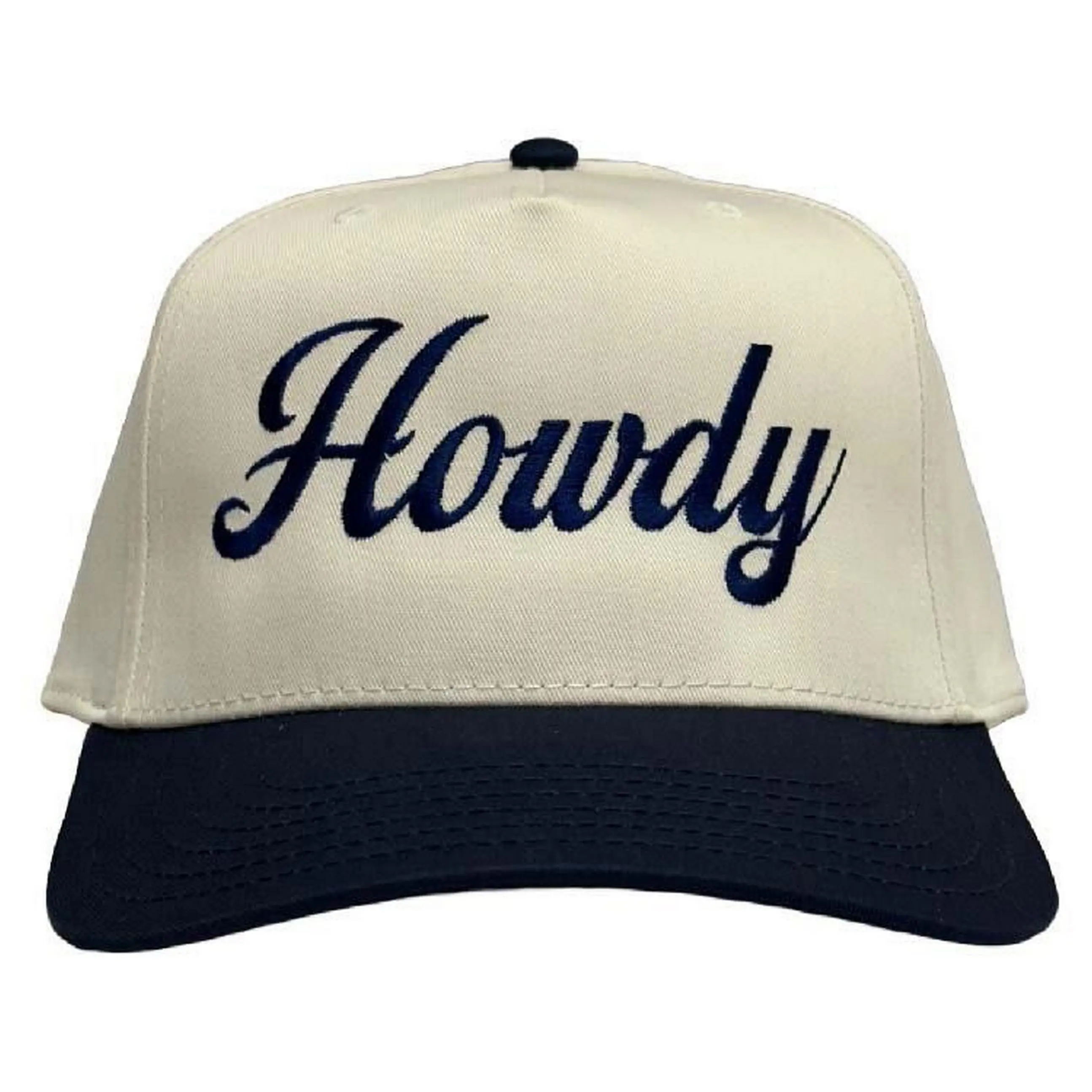 Unisex Washed Custom Embroidered Howdy Script Baseball Cap - Adjustable Cotton Snapback, Machine Washable One Size Custom Hat, Casual Fashion Clothes Accessory, Custom Hats, Custom Embroidered Hats