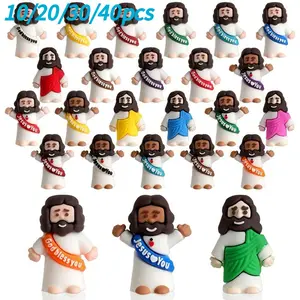 Jesus Statue Bulk Pack, Multi-Color PVC Religious Action Figures, Rich Expressions, Diverse Poses, No Power Needed, Perfect for Easter Egg Hunt, Religious Decor, Religious Decoration, Religious Home Decor, Ornaments
