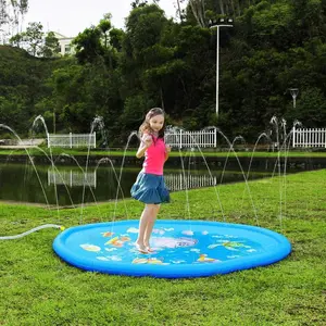 Summer Cooling Water Mat! Dolphin Splash Play Pad for Children & Dogs, Ideal for Patio, Grass & Family Outdoor Fun, Water Sprinklers