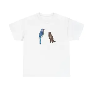 Blue Jay and Raccoon T-Shirt (NO TEXT) graphic tee
