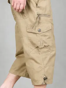 Men's Casual Seven-Quarter Pants, No Elastic Fabric, All Seasons Daily Wear, Loose Fit, Multiple Pockets, Commute & Streetwear