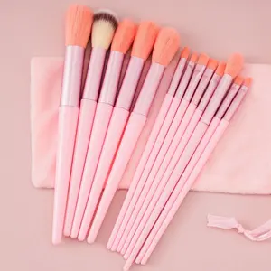 13 Pieces Cosmetic Brush Set, Multifunctional Beauty Brushes, Face Eye Makeup Tools, Purple Stylish Brushes Kit