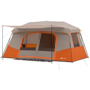 11-Person Instant Cabin Tent with Private Room – 3-Room Family Camping Tent with Awning