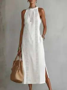 2026 Summer Women's Short Sleeve Long Dress Solid Color Loose Fit Fashion Casual Womenswear Maxi Dresses for Ladies Daily Wear Vacation Beach Going Out Trendy Summer Women Clothing
