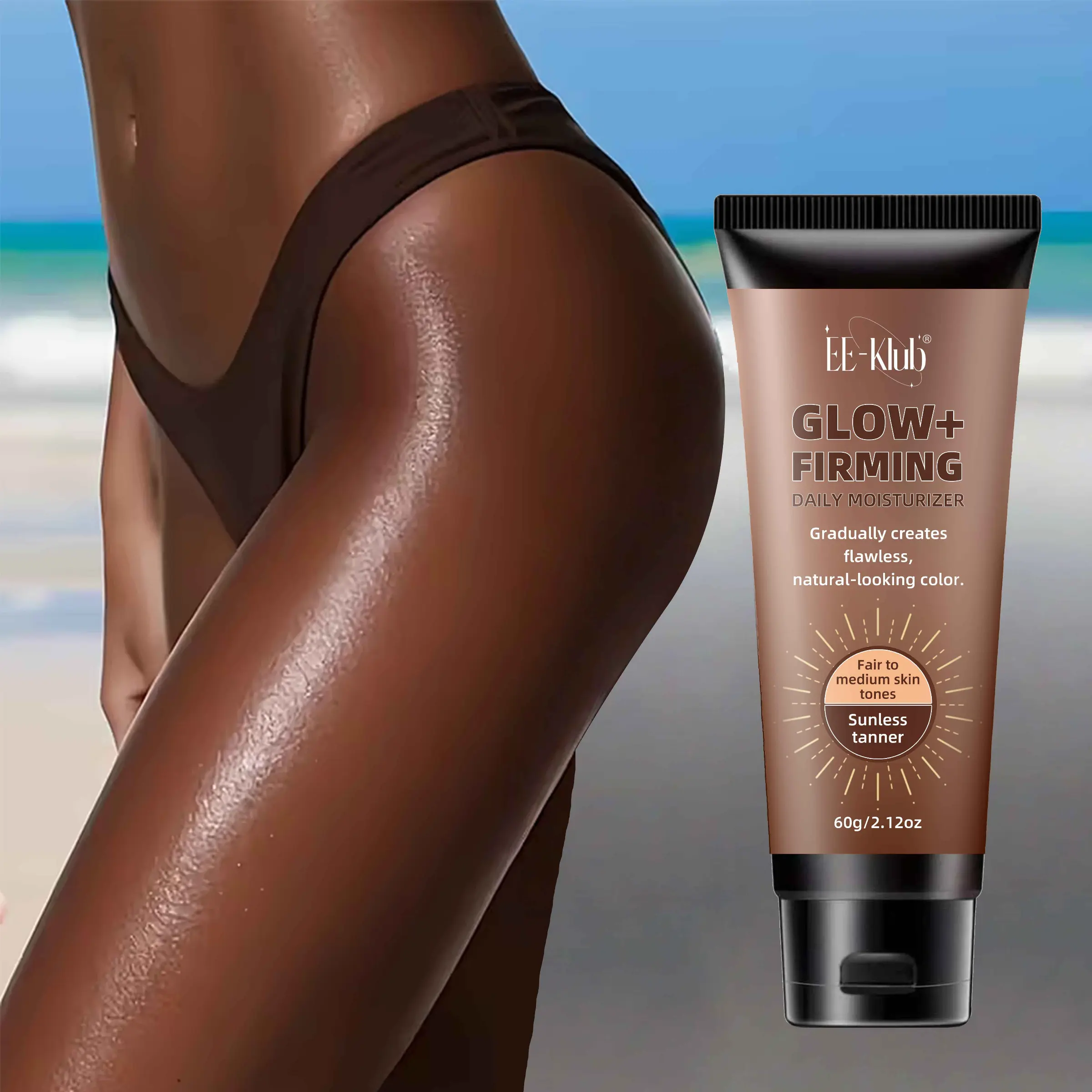 Sunless Bronzer Cream for Natural Skin Tone, Fragrance-Free Body Lotion, Gradual Tanning Lotion for Fair to Medium Skin, Glow Tanner, Bronzing Lotion, Moisturizing & Nourishing, Moisturizer, Tanning Products