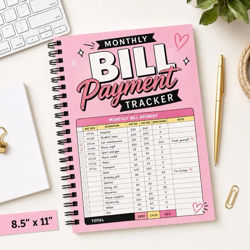 Monthly Bill Payment Tracker Notebook, 48-Month Financial Budget Planner, Household Expense Organizer, Monthly Payment Checklist, Due Date and Unpaid Balance Record Book, Debt Payoff Journal, Money Management Log for Bills, Subscriptions, Loans and Family
