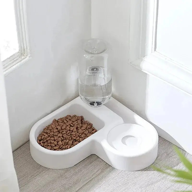 2-in-1 Pet Water Dispenser & Food Bowl for Cats & Small Dogs, Gravity Water Feeder, Automatic Water Refill Bowl, Portable Feeding Station, Easy Clean Pet Supplies