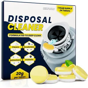 Garbage Disposal Cleaner Tablets - 24 Pack (1-Year )  Foaming  Scented Kitchen Sink Freshener Drain & Pods Odor Eliminator and Deodorizer Septic Safe