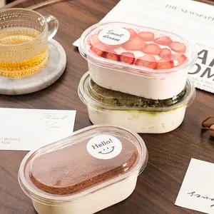 50 Pack 16.91oz Oval Dessert Packaging Containers, Reusable Dessert Boxes with Secure Hinged Lids, Ideal for Tiramisu Cups, Pudding, Cheesecake, Mousse, Fruit Yogurt and Cold Desserts, Perfect for Parties, Weddings, Catering and Bakery Supplies