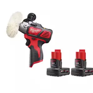 Milwaukee M12 12V Lithium-Ion Cordless Variable Speed Polisher/Sander with 3.0 Ah Battery Pack (2-Pack)