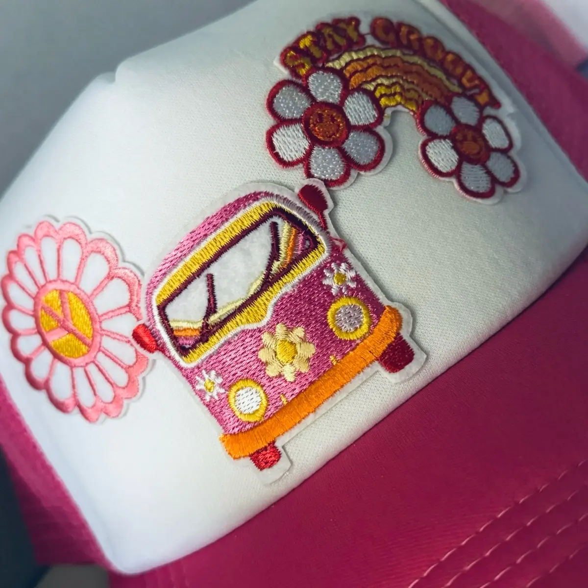 Hippie Trucker Hat-Pink