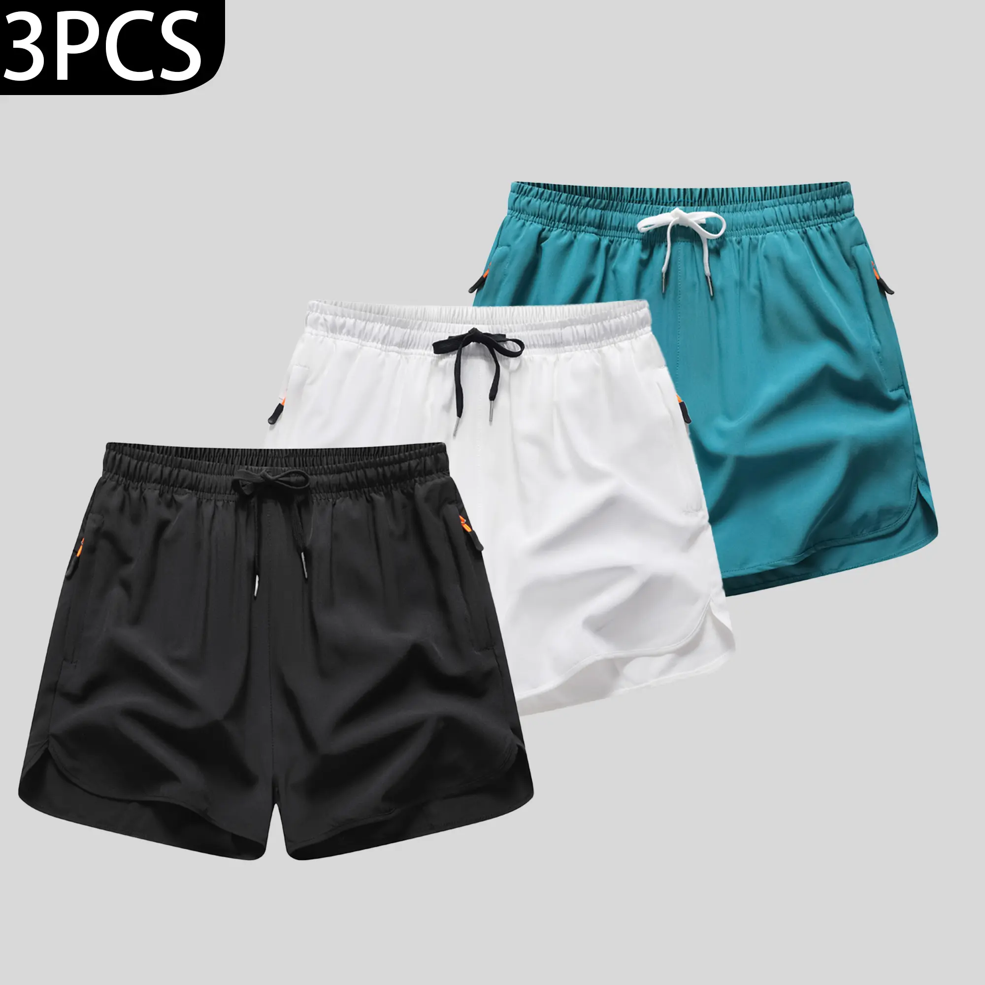Women’s 3-Pack Ice Silk Quick-Dry Athletic Casual Shorts - Breathable Fitness Training Jogging Workout Exercise Lightweight Shorts, Thigh-Length for Summer Gym, Lounge, Seamless Transition From Gym to Street, Fitness Training Shorts, Jogging Workout Short