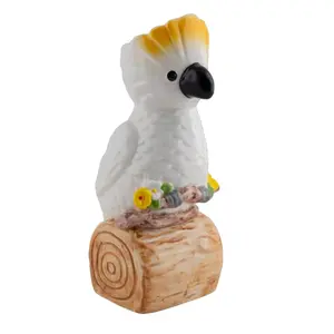 BarConic® Ceramic Tropical Bird Cockatoo Mug - Tiki Drinkware with Pineapple & Lime Accents for Cocktails