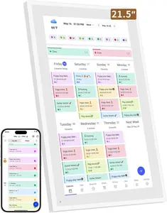 [USA Stock] - Smart Digital Calendar: 21.5-Inch Electronic Wall Calendars & Chore Chart, Full HD Interactive Touchscreen Display for Family Schedules Planner,Seamless Scheduling/Organizing-Wall/Desk Mountable