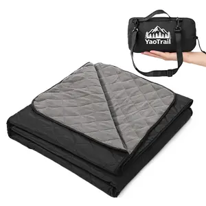 Waterproof Fleece Picnic Blanket, Dual-Layer Thick Outdoor Rug, Portable Handbag Design, Washable and Warm, Ideal for Camping, Beach, Park