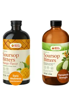 Mira's Harvest Soursop Bitters Bundle (Therapeutic Strength+Daily Wellness Maintenance) Digestion, Immune Boost