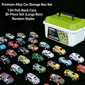 Boy's Large Capacity Storage Box Set, Alloy Return Toy Car, Durable Kids Toy Vehicle, Child Gift, No Sharp Edges, Reusable
