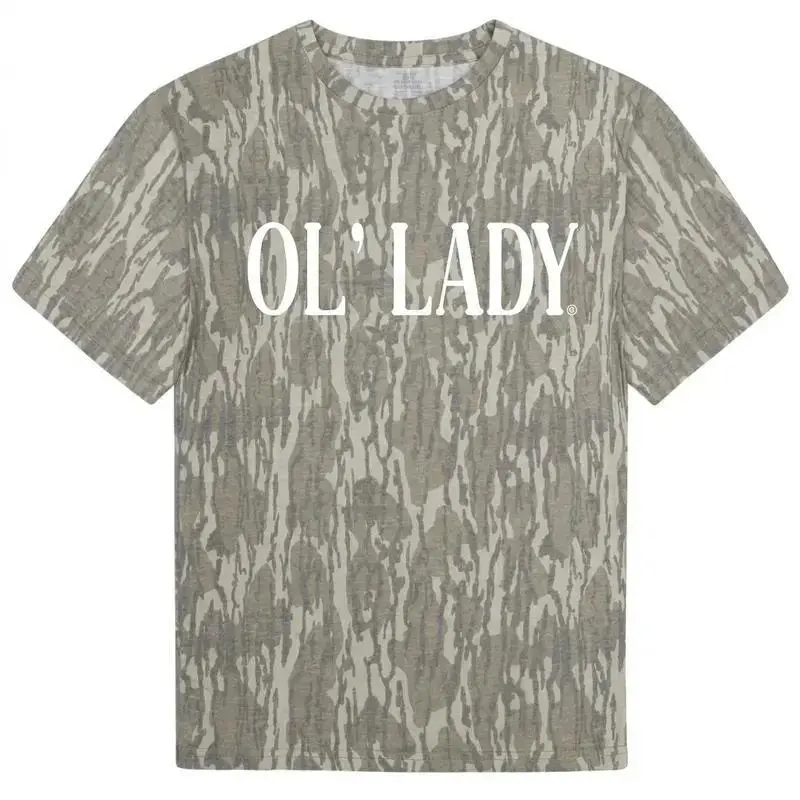 Ol' Lady Mossy Oak Camo Graphic Tee | Vintage Washed Out Country Camo T-Shirt