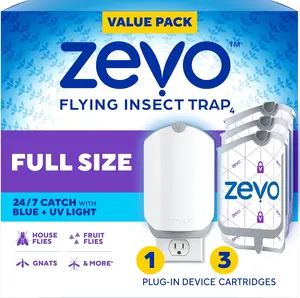 Evo Plug-In Indoor Flying Insect Trap with 3 Refill Cartridges